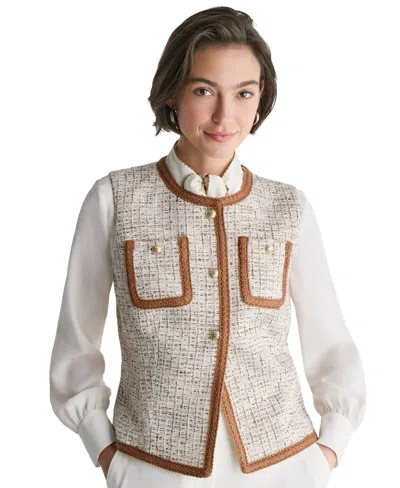 Bcbg Women's Collarless Three-button Jacket In Multi
