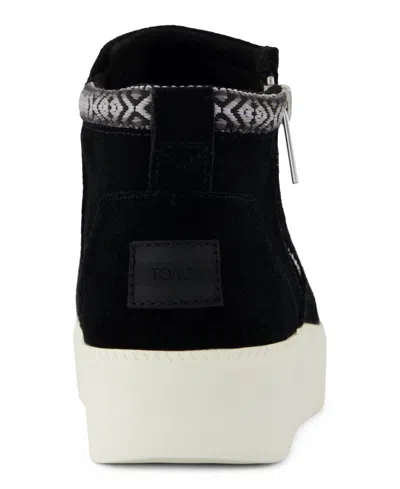 Toms Percy Platform Sneaker Boot In Water Resistant Black Suede