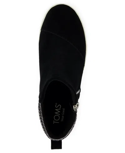 Toms Percy Platform Sneaker Boot In Water Resistant Black Suede
