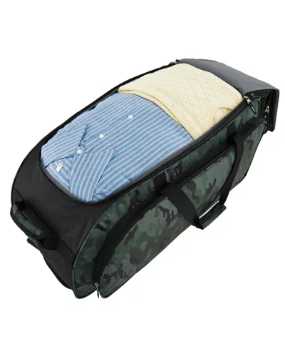 Wrangler Multi-pocket Large Upright Rolling Duffel In Green Camo
