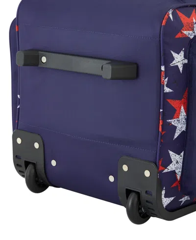 Wrangler Multi-pocket Large Upright Rolling Duffel In Navy Flag