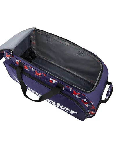 Wrangler Multi-pocket Large Upright Rolling Duffel In Navy Flag