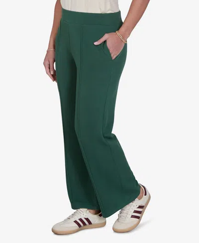 Ruby Rd. Petite Pull-on Wide-leg Knit Pants In Red