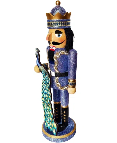 Santa's Workshop 14" Peacock King Nutcracker In Blue