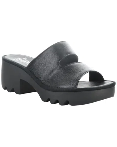 Fly London Tech Platform Sandal In Black