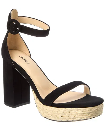 L'agence Avia Suede Platform Sandal In Black