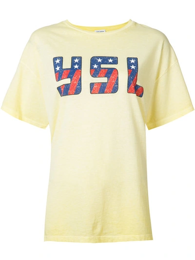 Saint Laurent YSL Flag Crew Neck T-Shirt w/ Tags - Size XS