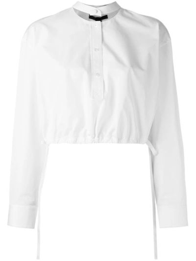 Alexander Wang Cropped Button Front Top In Bleach
