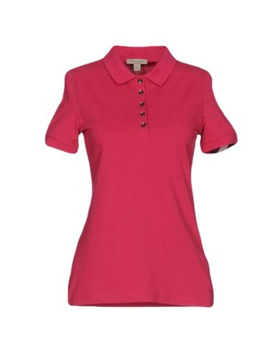 Burberry Piqué Polo Shirt In Bright Hibiscus