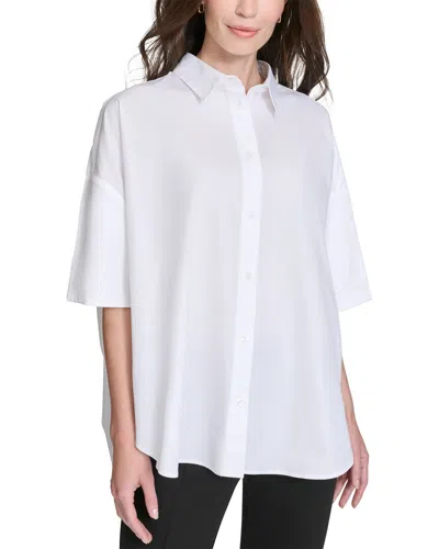 Halston Short Sleeve Button Down Blouse
