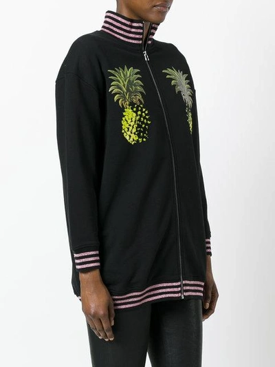 Shop Giamba Pineapple Print Bomber Jacket - Black