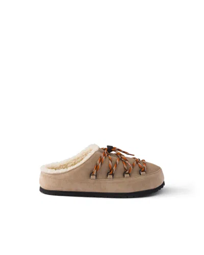 Prada Suede Mules In Pink