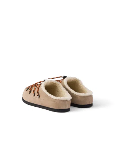 Prada Suede Mules In Pink