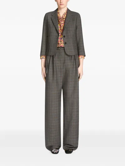 Dries Van Noten Checked Wool Blazer In Multi
