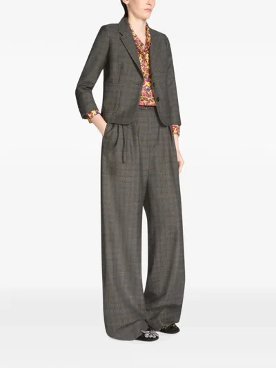 Dries Van Noten Checked Wool Blazer In Multi