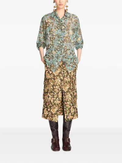 Dries Van Noten Pleated Shirt In Pattern