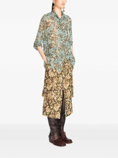 Dries Van Noten Pleated Shirt In Pattern