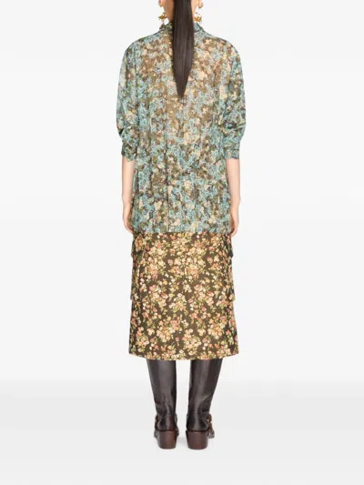 Dries Van Noten Pleated Shirt In Pattern