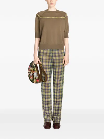 Dries Van Noten Elasticated Pleated Pants In Green