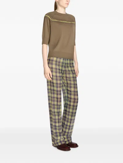 Dries Van Noten Elasticated Pleated Pants In Green