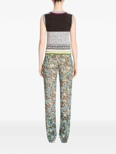 Dries Van Noten Elasticated Pleated Pants In Multi