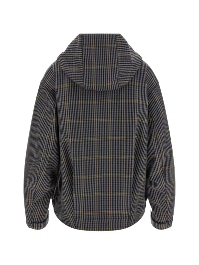 Tela Niki Check-pattern Jacket In Gray
