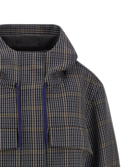 Tela Niki Check-pattern Jacket In Gray