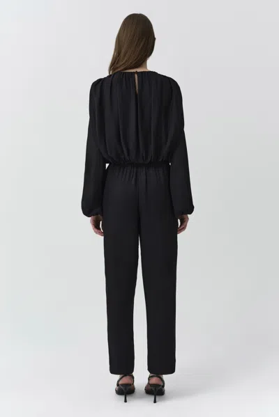 Simkhai Frida Draped Long-sleeve Top In Black