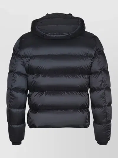 Moorer Hooded Padded Casual Coat Regular Fit In Blue