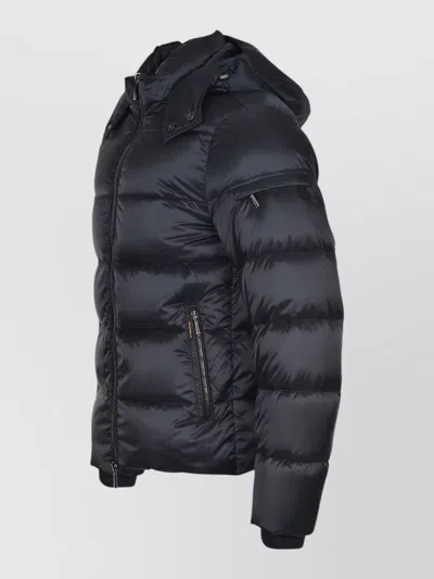 Moorer Hooded Padded Casual Coat Regular Fit In Blue