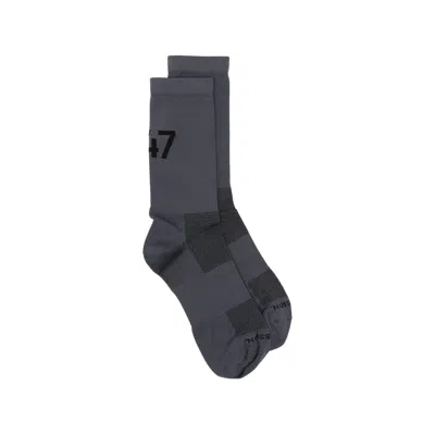Represent Logo-intarsia Mesh-panel Socks In Grey