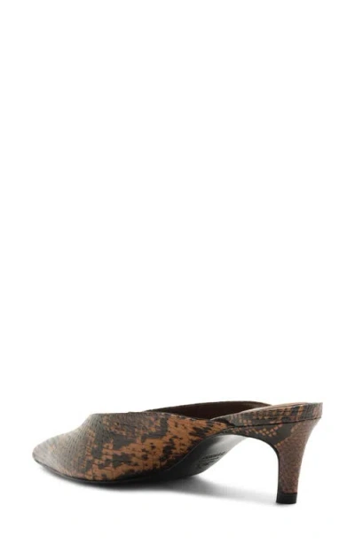Schutz Loren Mid Mule Kitten Heels Pecan Brown In Brown