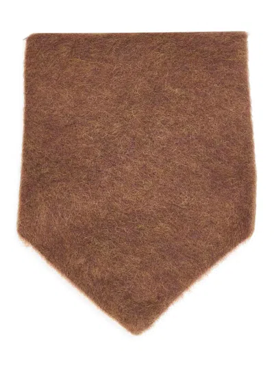 Uma Wang Brown Alpaca-blend Triangular Scarf In Brown