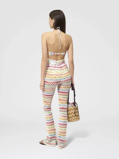 Missoni Flared Pants In Lamé Viscose With Micro Zigzag Pattern In Multi