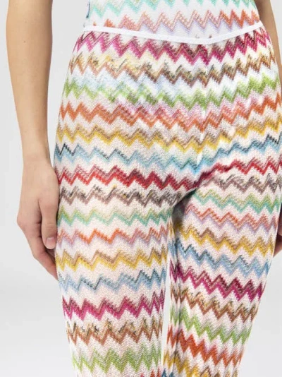 Missoni Flared Pants In Lamé Viscose With Micro Zigzag Pattern In Multi