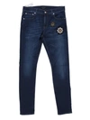 ALEXANDER MCQUEEN Ble Cotton Jeans With Patches,453113QIZ910903