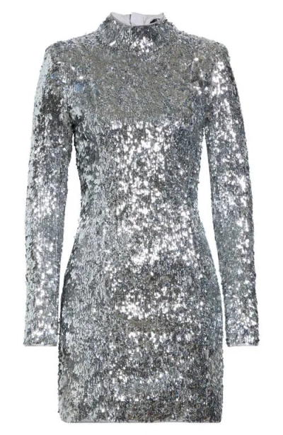 Balmain Sequin-embellished Structured-shoulder Mini Dress In Multi