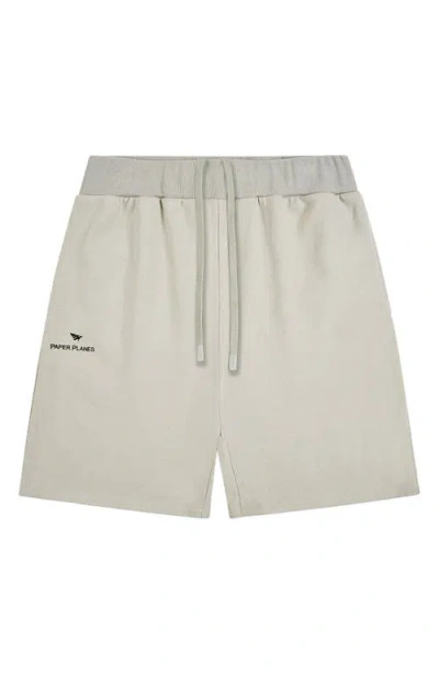 Paper Planes Script French Terry Shorts In Multi