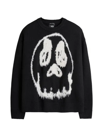 Y-3 Wool Blend Crew Neck Sweater Graphic In Multi