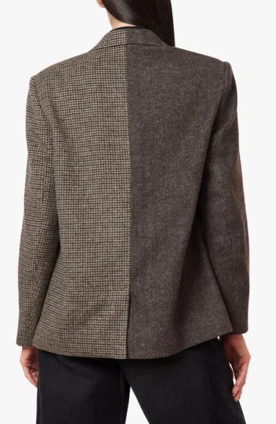 Habitual Mixed Pattern Blazer In Brown
