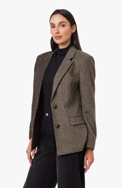 Habitual Mixed Pattern Blazer In Brown