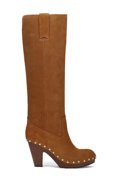 Frye Cindy Pull On Leather Boot In Brown