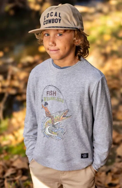 Feather 4 Arrow Kids' Fish Wrangler Hacci Knit Pullover In Gray
