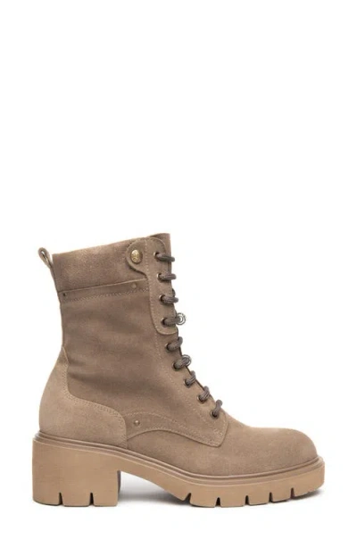 Nerogiardini Block Heel Combat Boot In Neutral