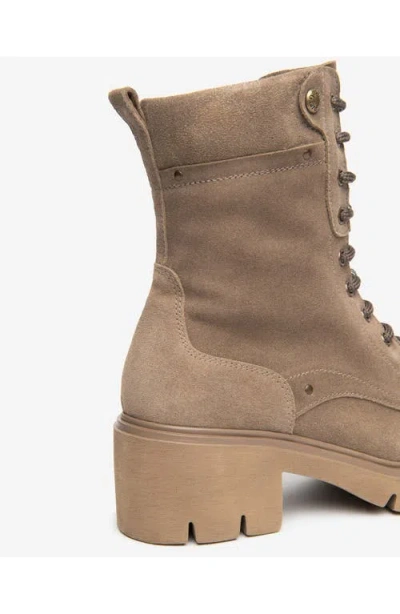 Nerogiardini Block Heel Combat Boot In Neutral
