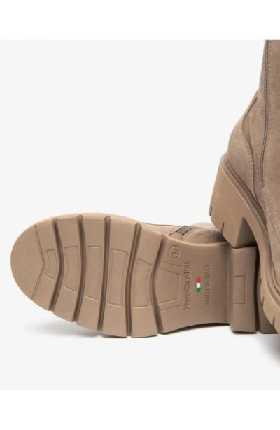Nerogiardini Block Heel Combat Boot In Neutral