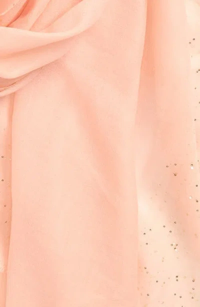 Echo Sequin Gauze Wool Wrap In Neutral