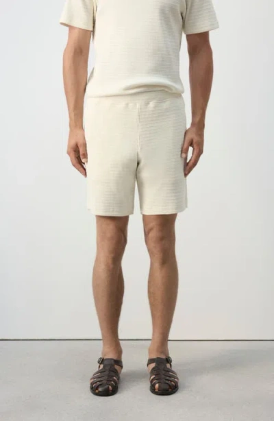 Mango Rib Knit Shorts In White