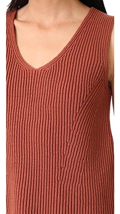 Shop Vince Rib Sweater Tank In Fig