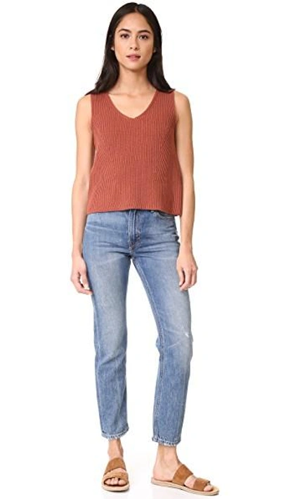 Shop Vince Rib Sweater Tank In Fig
